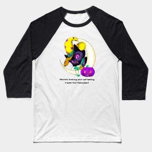 Cat in a Halloween Witch Hat Baseball T-Shirt